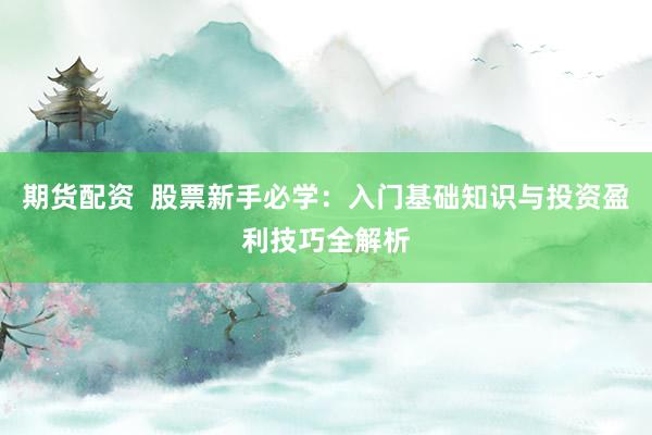 期货配资  股票新手必学：入门基础知识与投资盈利技巧全解析